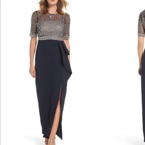 Adrianna Papell Gown w Beaded Mesh Bodice - size 2